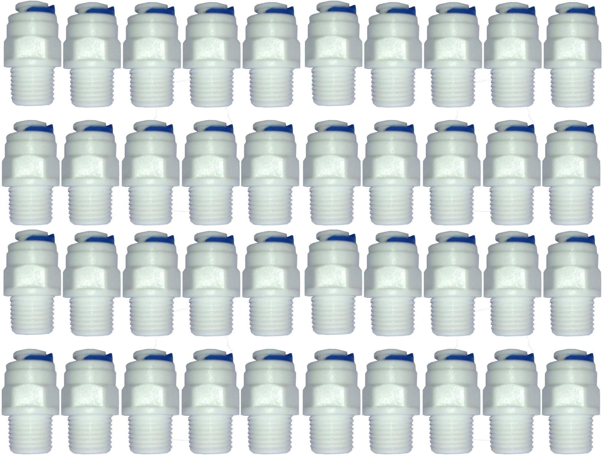 KRPLUS Plastic 1/2 Inch Male Thread to 1/4 Inch (6mm Pipe) Quick Connect Straight Connector for RO Water Purifier Tube Fitting, White (Pack Of 40)-image-15