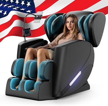 BILITOK Full Body Massage Chair with Zero Gravity, Massage Chair Recliner with Heating, Airbags, Bluetooth Speaker, Foot Roller, Touch Screen