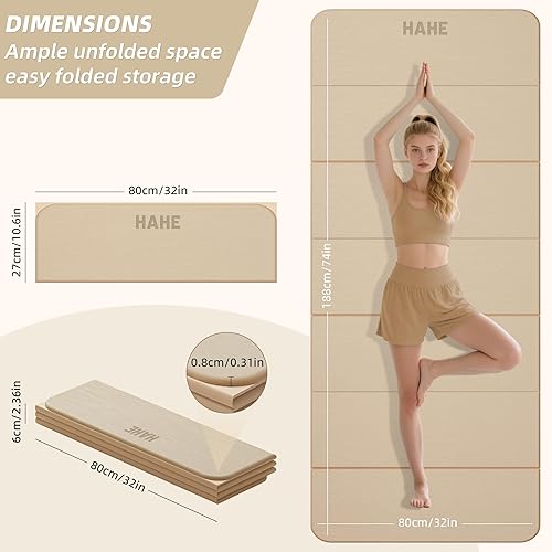 Miniatura 2 de Tapete de yoga plegable, 74 pulgadas de largo x 32 pulgadas de ancho x 13 pulgadas de grosor, tapete de ejercicio plegable, tapete de pilates ancho