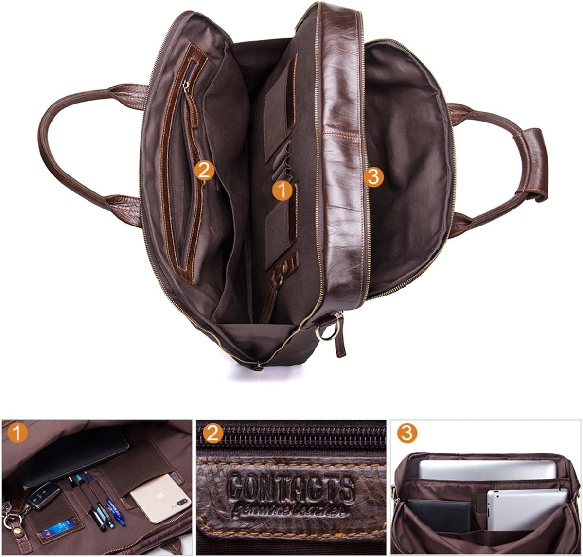 Buy 2 get 3 Mens Messenger Bag 15.6'',Laptop Bag, Business Travel Briefcase for Men Women,Vintage Genuine Leather Large Satchel Shoulder Leather Computer Laptop Bag