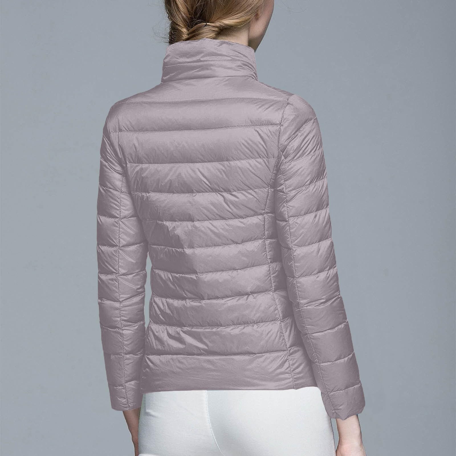 Générique Doudoune blanche légère grande taille, couleur unie, décontractée, sans capuche, vêtement d'extérieur chaud et élégant
