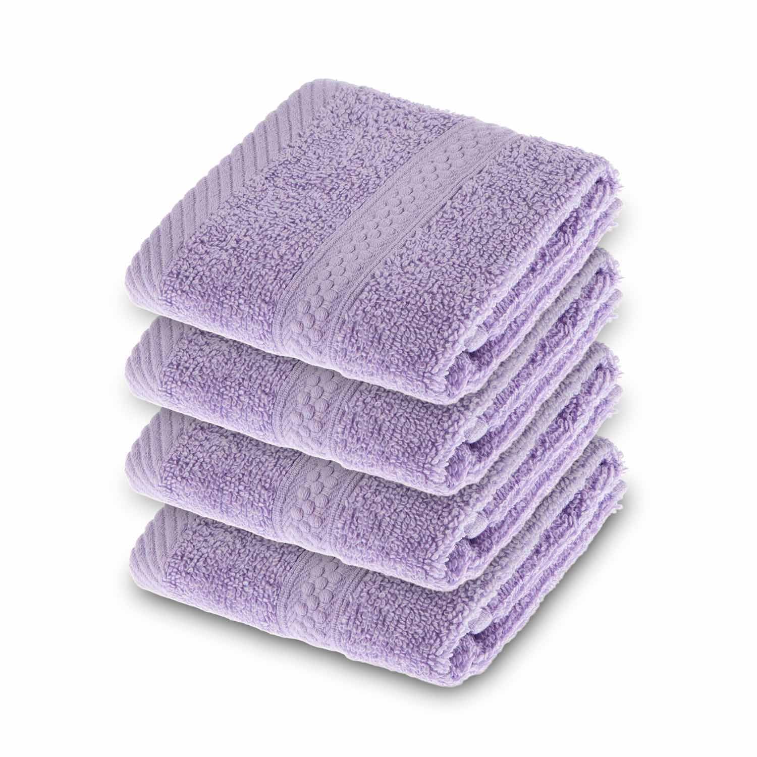 HOMESCAPES Light Blue Turkish Cotton Set of 4 Face Cloths Flannel Super Soft Thick & Absorbent 500 GSM Towel Heavy Weight for everyday Luxury — view 262