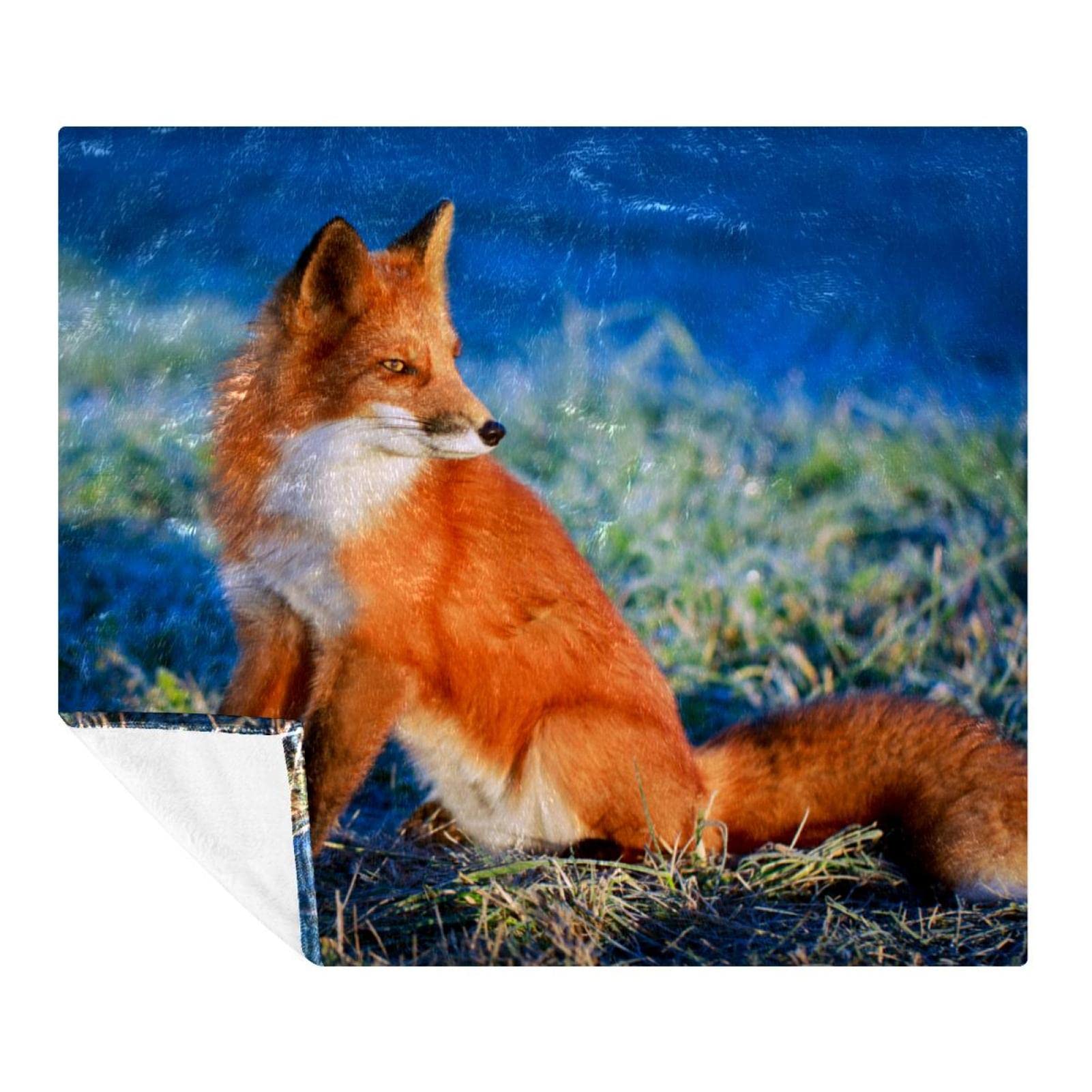 Couverture polaire renard pour lit et canapé de chambre