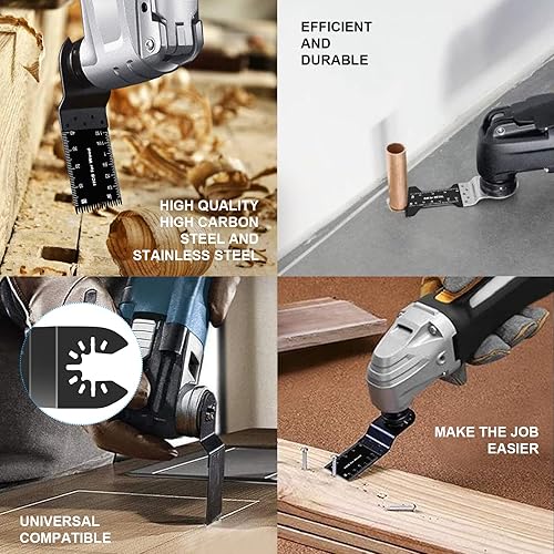 Miniatura 4 de Juego de 20 hojas de sierra oscilante de liberación rápida para madera, metal, plástico, cuchillas oscilantes bimetálicas, ajuste Fein Multimaster