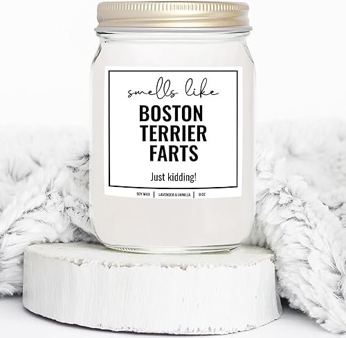Miniatura 4 de YouNique Designs Vela de soja Smells Like Boston Terrier Farts de 8 onzas  Vela de perro Boston Terrier regalos para los amantes de Boston Terrier