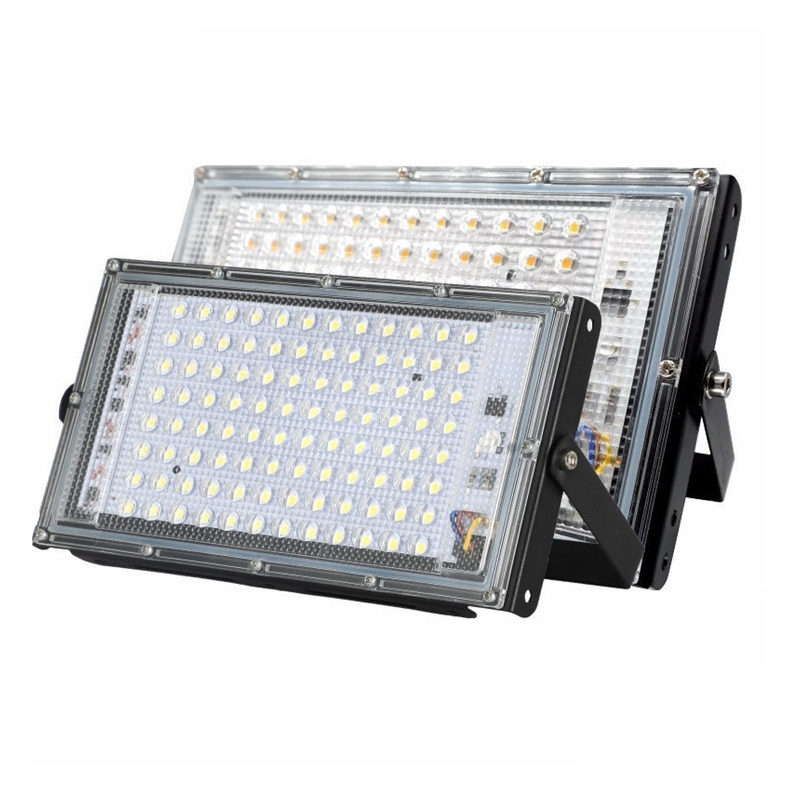 LLOOPK LED Flood Light, 2pcs/lot LED Flood Light Floodlight Street Lamp 50W 100W Waterproof Landscape Lighting IP65 Led Spotlight(Cold White,50W)