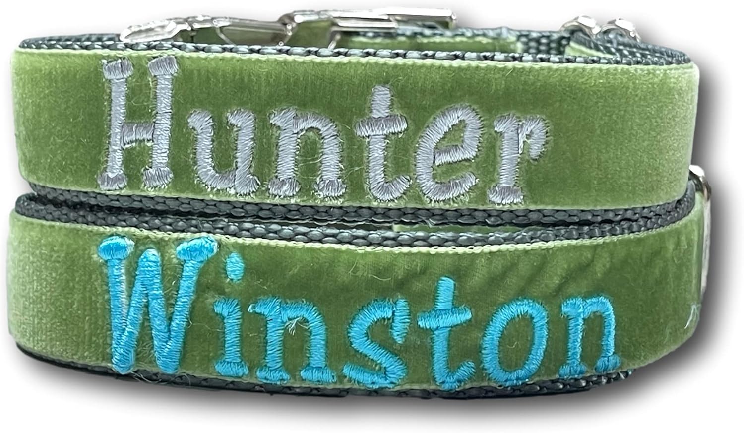 Personalized Dog Collar Embroidered with Pet Name and Leash Option - Premium Velvet Custom Dog Collar for Boy & Girl Dogs, Small Medium Large Dogs (X-Large 1 x 17-29")