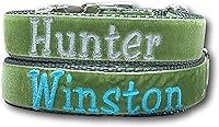 Vista 17 de Personalized Dog Collar Embroidered with Pet Name and Leash Option - Premium Velvet Custom Dog Collar for Boy & Girl Dogs, Small Medium Large Dogs