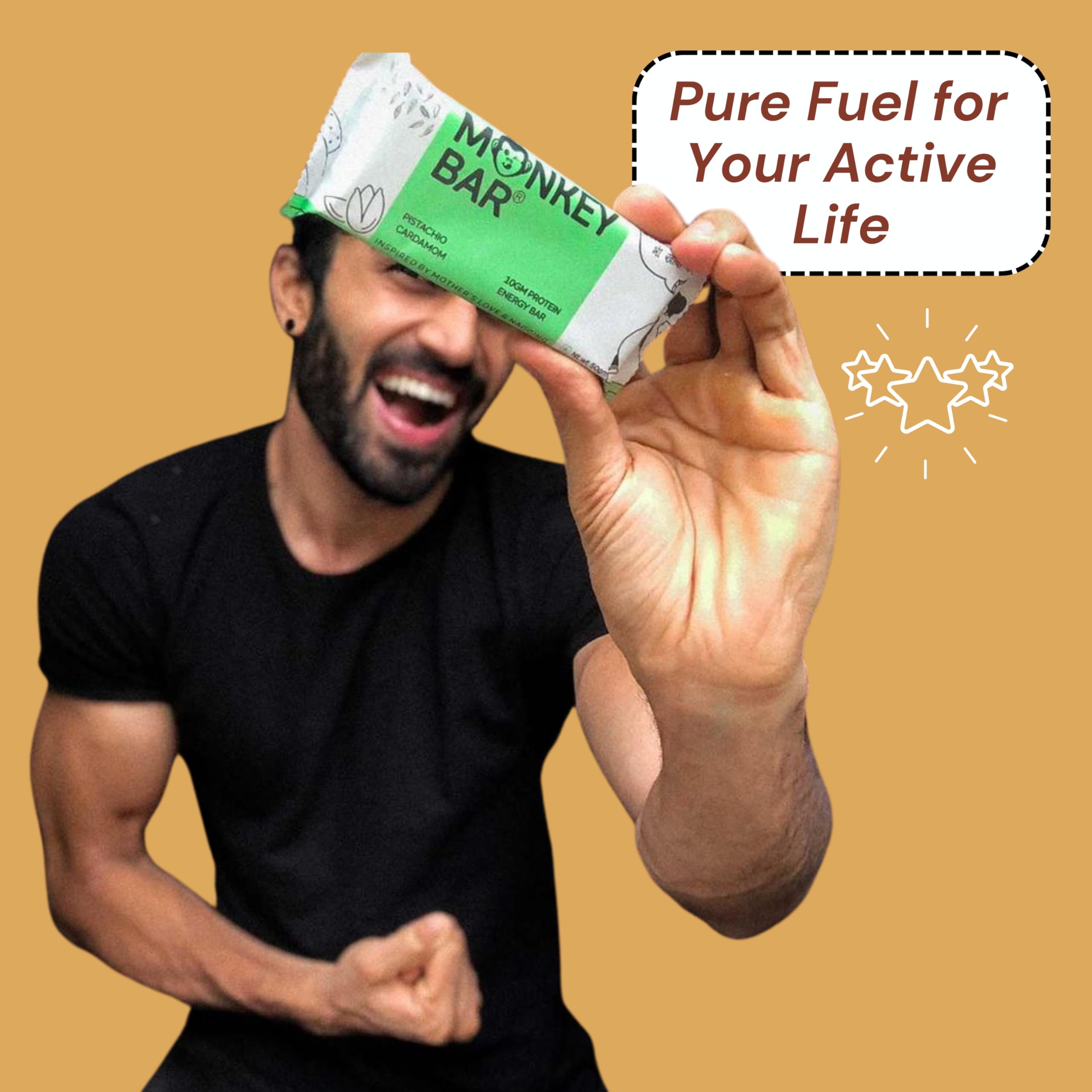 MONKEY BAR - Clean Protein Bars - 6 X 50g, upto 13g Protein, Just 5-7 Natural Ingredients, Healthy & High Protein Snack Bar, No Added Sugar — Amazon image 4