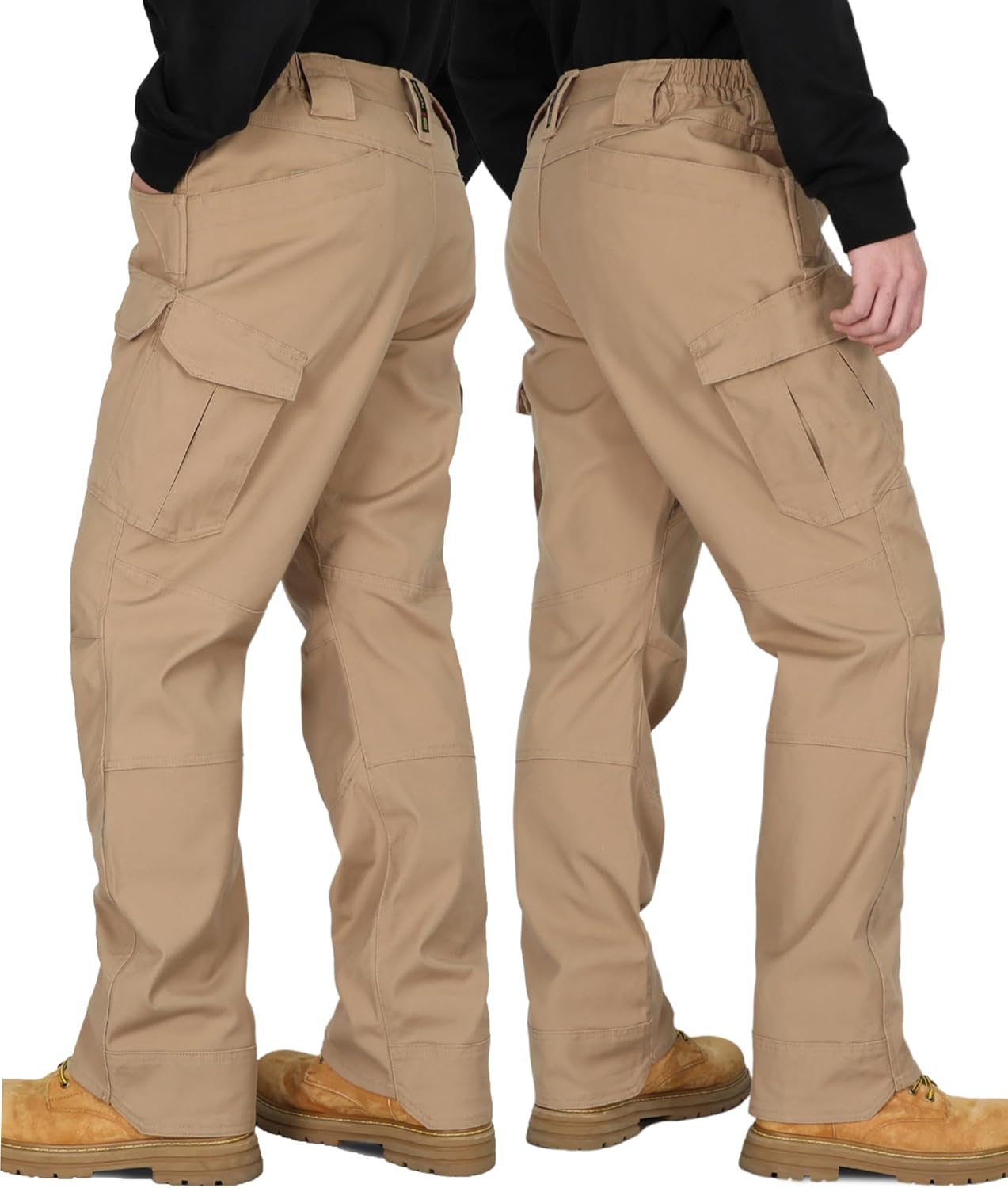 BOCOMAL FR Pants for Men Cargo Pockets Dura-Stretch Rip-Stop Soft Flame Resistant Reinforced Work Jeans Relaxed Fit - Image 4