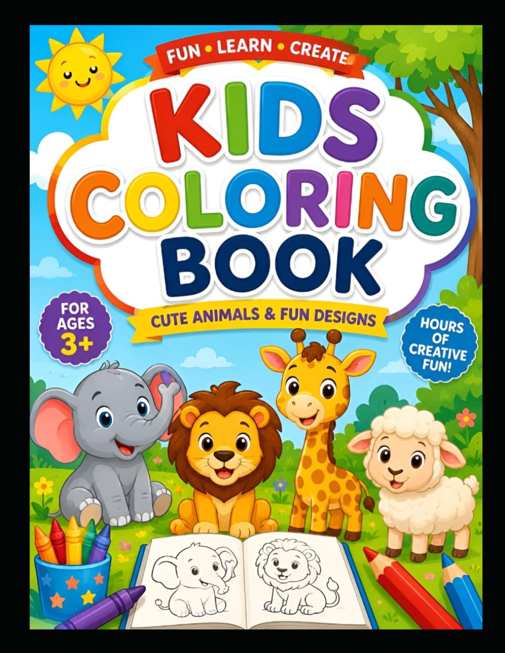My first coloring book: Fun and easy coloring pages for kids