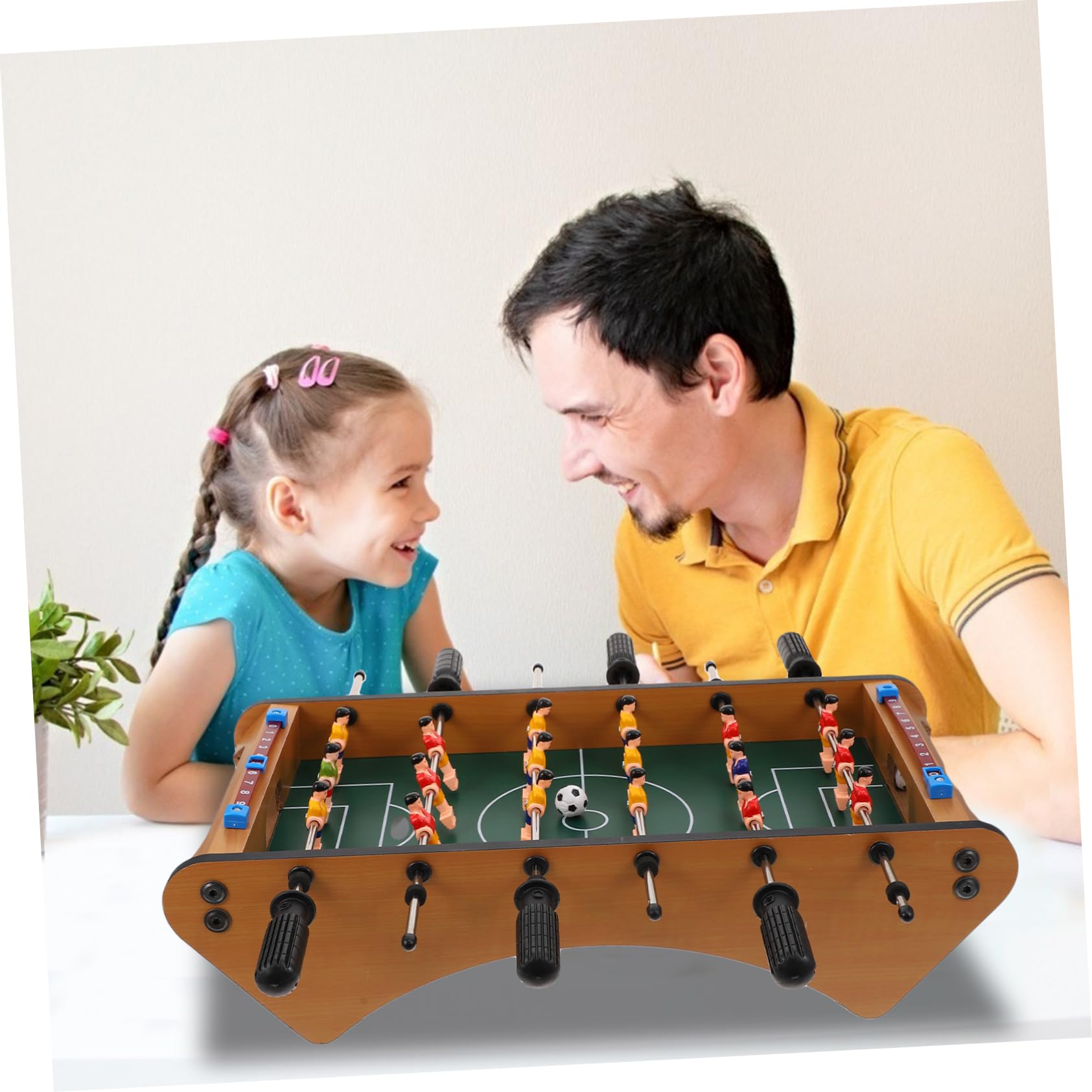 Gioco da Tavolo Creativo Calcio Balilla Verde in Plastica e Acciaio Inox, Robusto e Durevole, per Festa Scuola Decor e Interazione Genitore-figlio