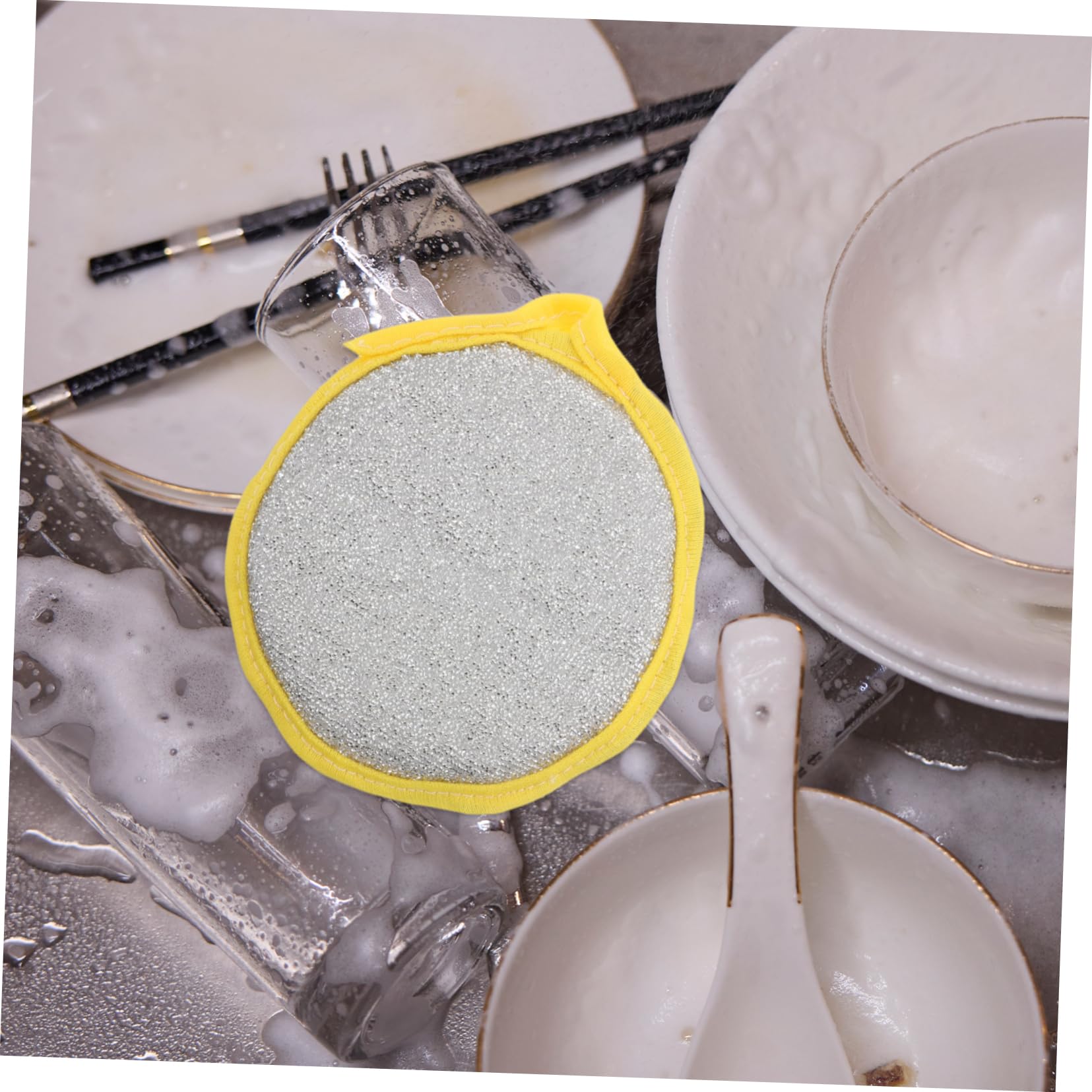 30piezas Esponjas Redondas para Fregar Platos Estropajos de Cocina Multifuncionales de Doble Cara No Rayan Orificios para Colgar para Limpiar Ollas y Sartenes