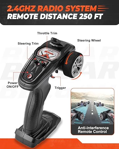 Miniatura 4 de BEZGAR Camión de control remoto-9145 de alta velocidad para todos los terrenos todoterreno RC Monster Car más tiempo de funcionamiento extendido