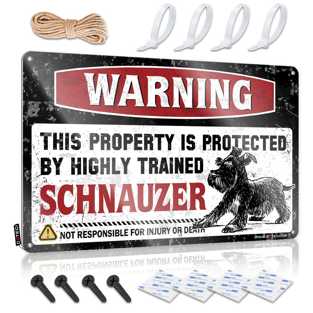 Funny Vintage Signs Cute Western Home Decor Home Decor - Warning This Property Is Protected By A Highly Trained Schnauzer Accessory Rustic Style Artwork For Clearance(30X40CM)