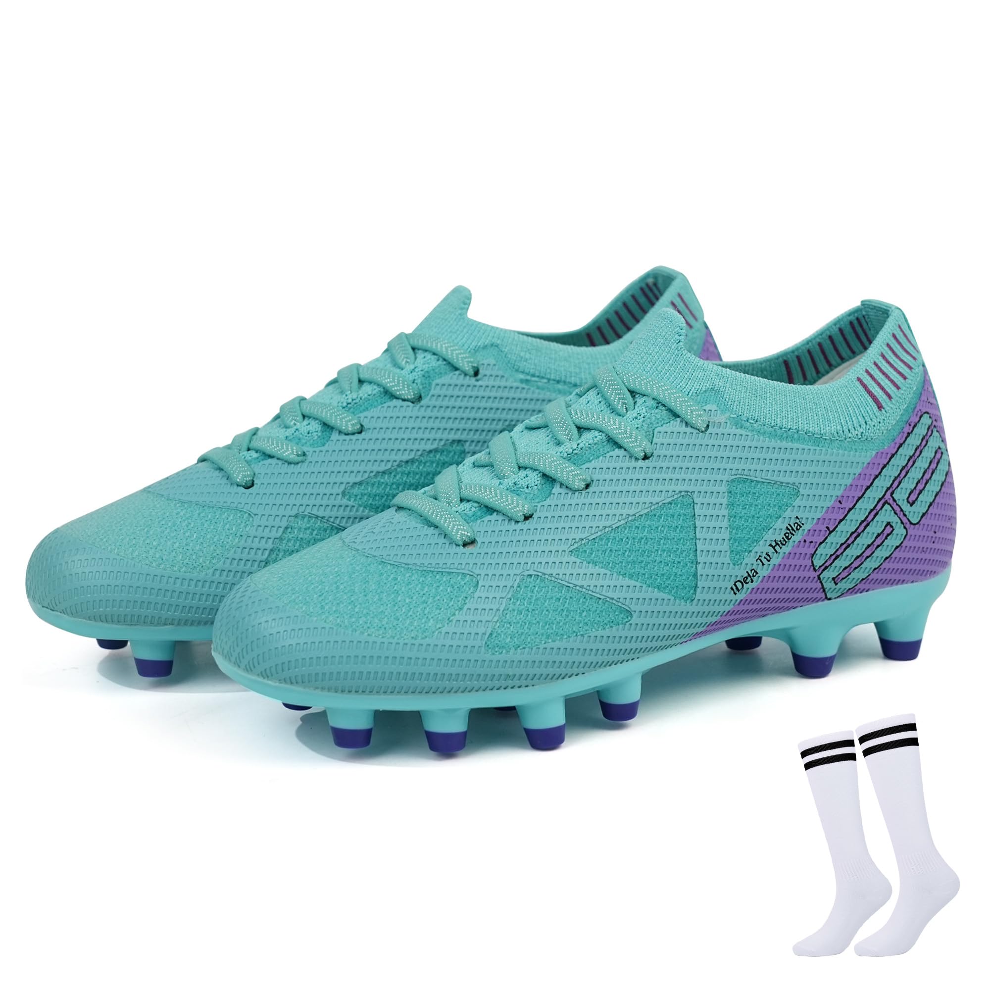 JABASIC Kinder Fussballschuh Firm Ground mit Fußballsocken Kids Fußballschuhe Jungen Mädchen