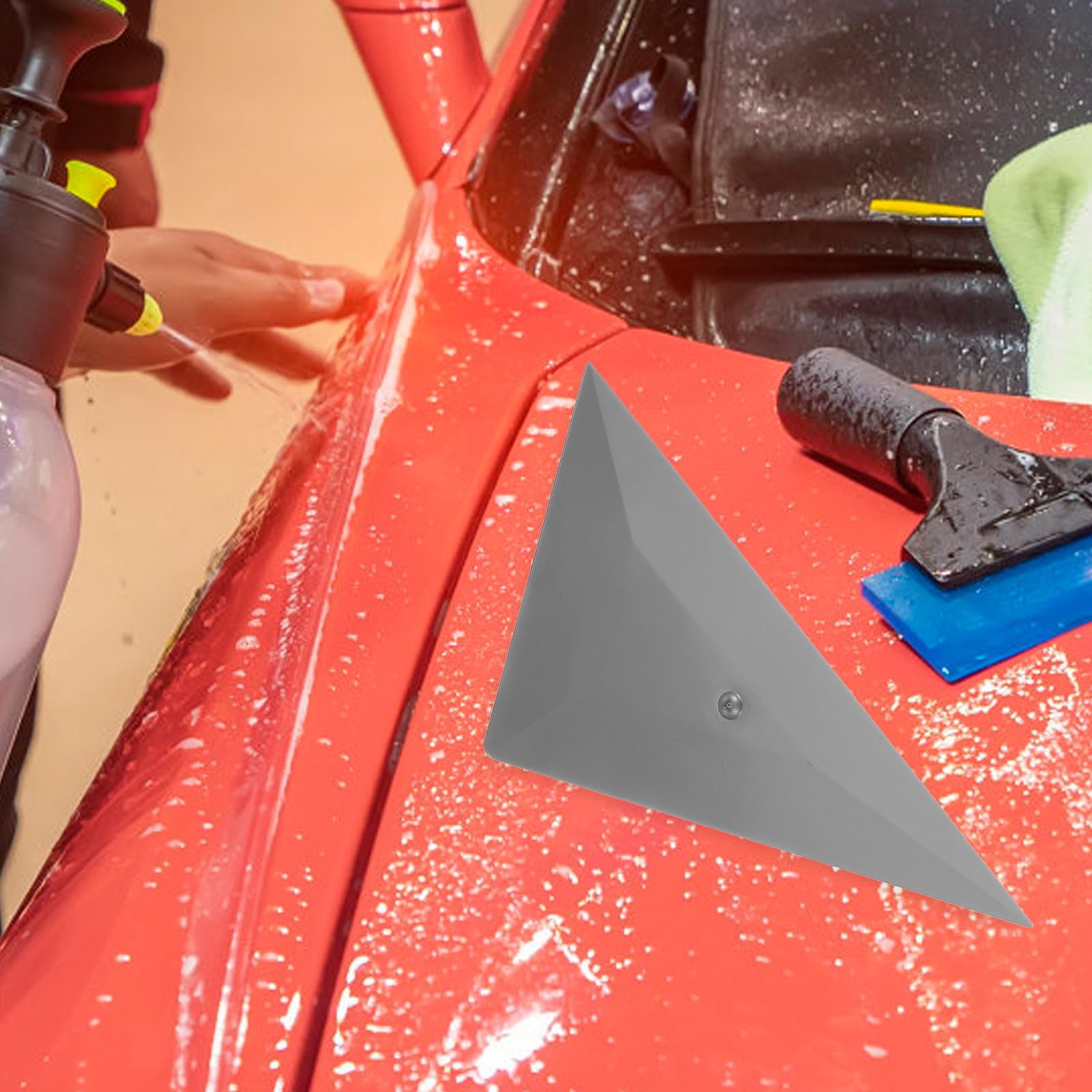 Raspadores Triangulares de Plástico para Película de Tinte de Coche 4piezas Mango Cómodo para Instalación y Recorte Preciso de Vinilos en Ventanas