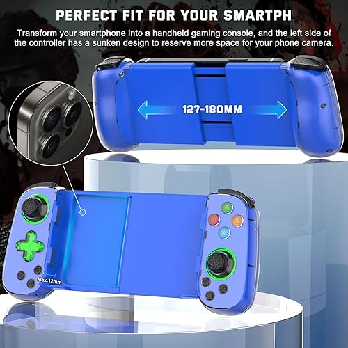 Miniatura 41 de Wireless Phone Controller for iPhone/Android, Mobile Game Controller with Hall Joystick Suitable for Xbox Cloud Gaming, PS Remote Play, Steam Link