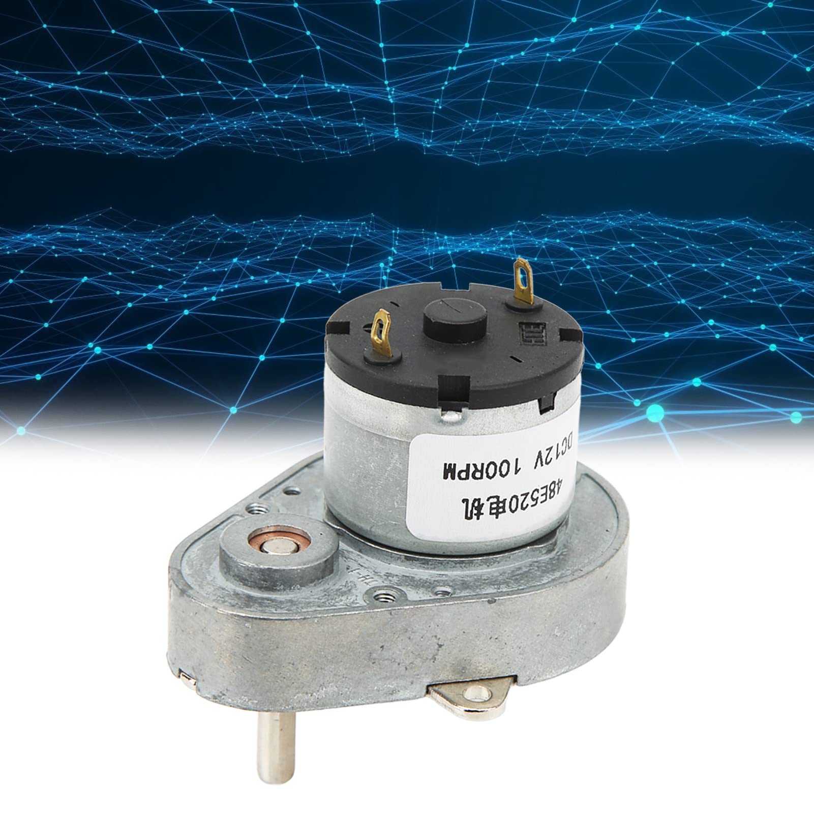 Moteur à Engrenage DC 100RPM 48E520, Réducteur de Vitesse Réversible 12V - Auto - blocage Sécurisé, Moteur CW/CCW Puissant pour Robotique et Automatisation