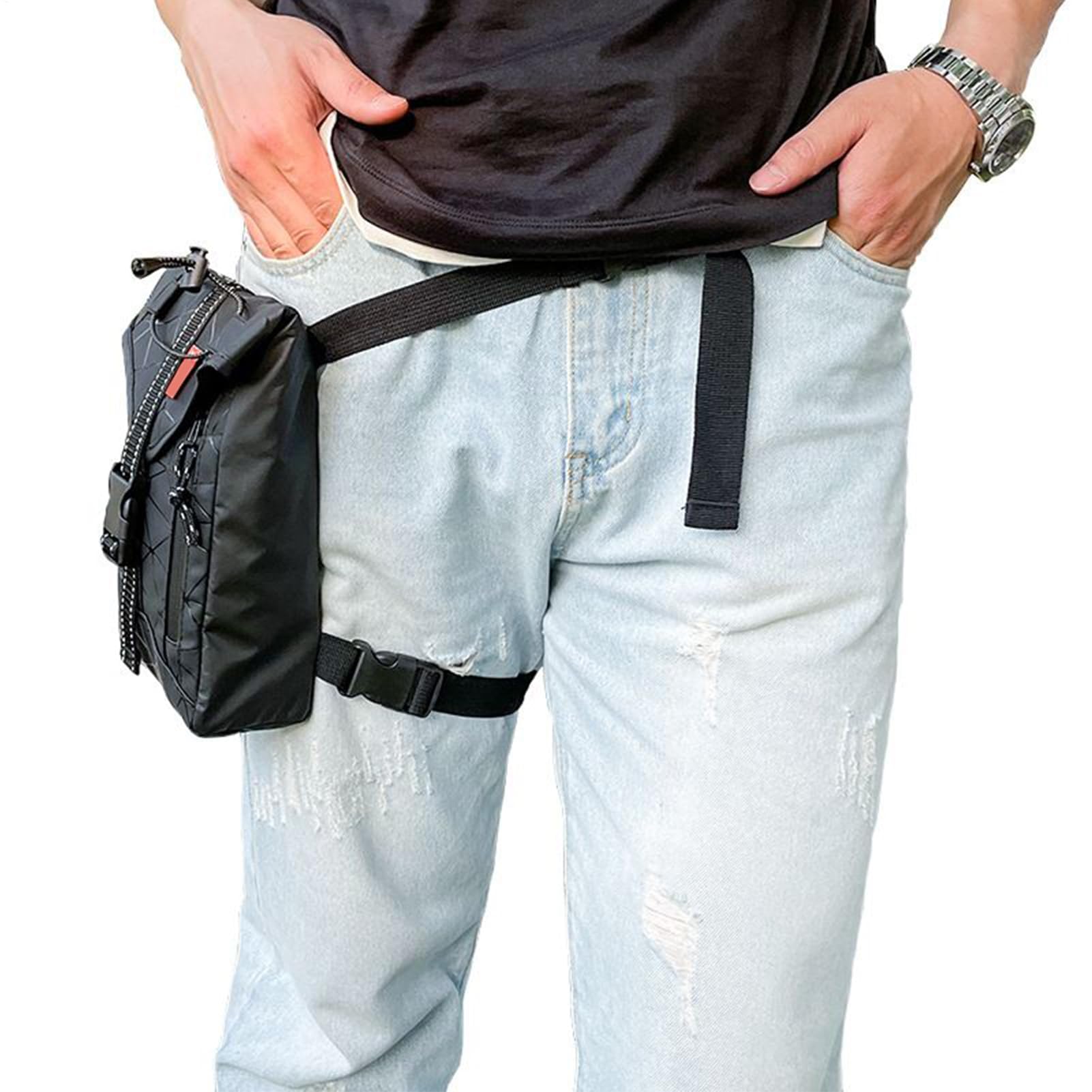 Marsupio impermeabile da 2 l, regolabile, riflettente, per ciclismo, pesca, caccia, corsa, viaggi, attività all'aperto, attrezzatura da festival per sport d'avventura