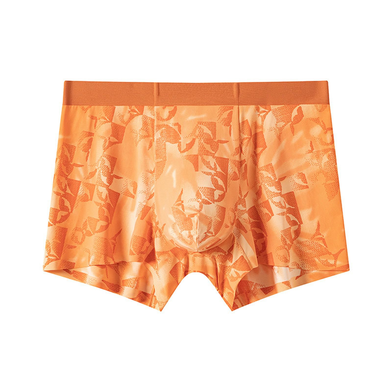 Boxer de seda de hielo para hombres grandes en pack de 3 calzoncillos confort naranja XXL
