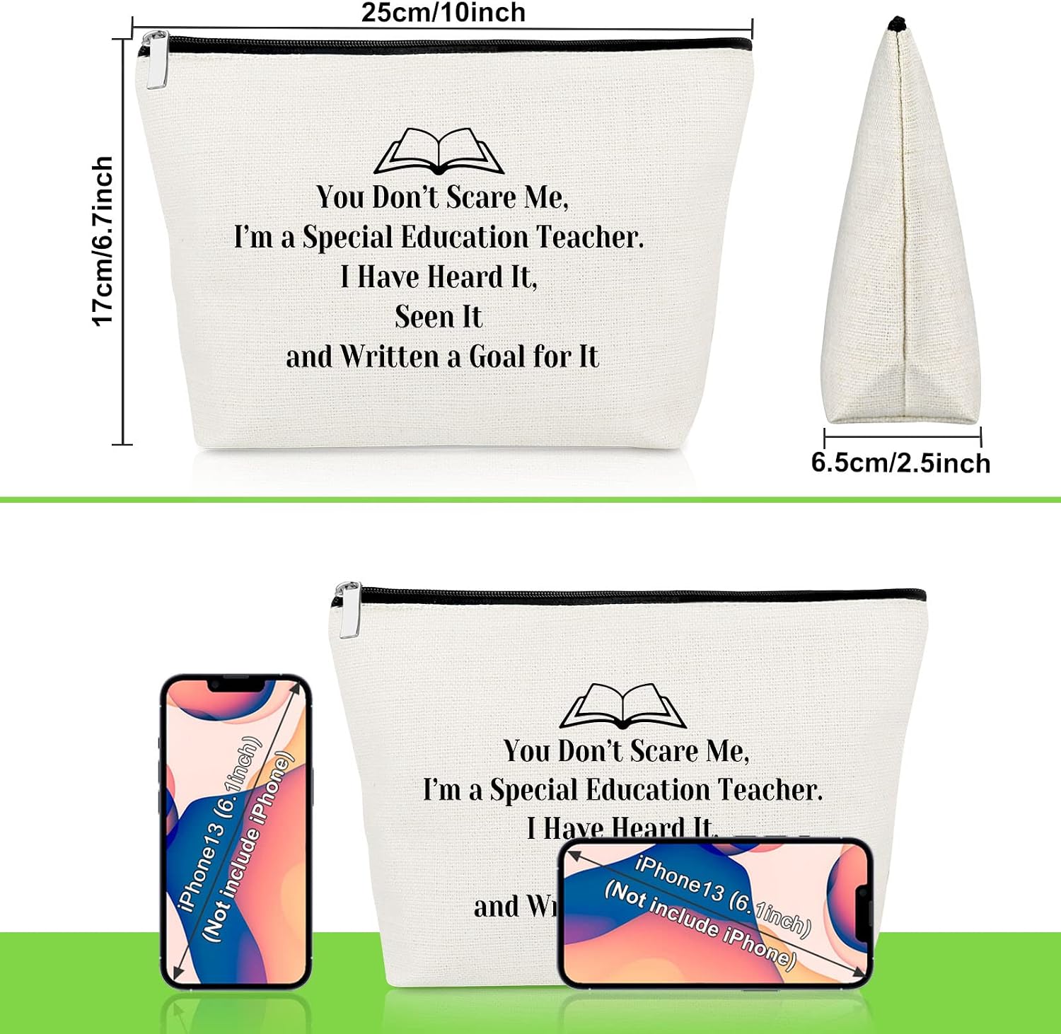 Special Education Teacher Makeup Bag SPED Teachers Gift Appreciation Gift for Women Speech Therapist Autism Teacher ASL Disabler Teachers Cosmetic Bag Christmas Retirement Thank You Travel Pouch image 2