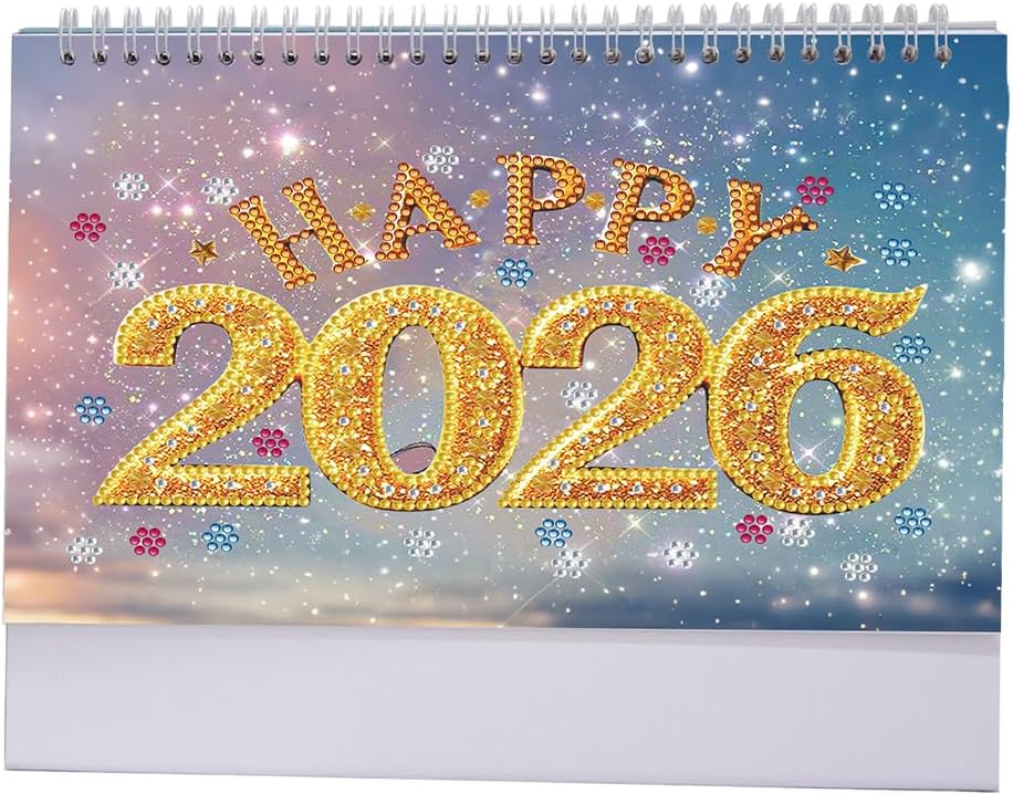 Sulunmo Diamond Painting Kits 5D Diamond Art Calendar Kits for Adults Cartoon Holiday Table Decor Art Craft Gift(Welcome 2026-7)
