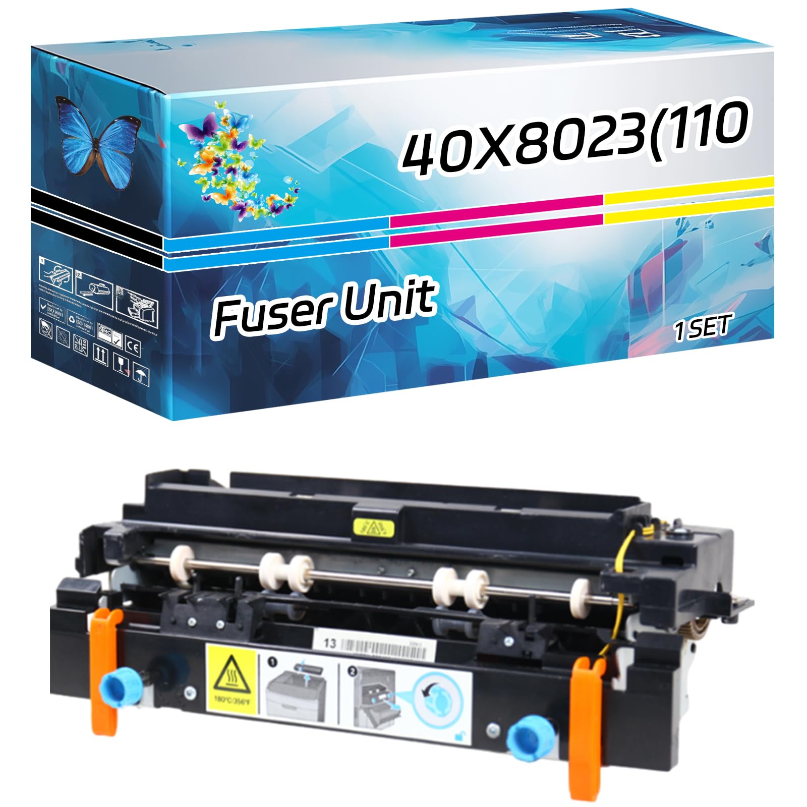 40X8023(110V) Fuser Unit Compatible for Xerox MS415dn MS510dn MS610de MS610dn MS610dte MS610dtn MX310dn Printers, High Yield 470000 Pages, with Chip High-Definition Printing (1 Set)
