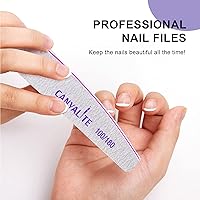 Vista 7 de Canvalite 10 limas de uñas profesionales reutilizables de doble cara (grano 100/180), herramientas de peinado de uñas para uso doméstico y de salón