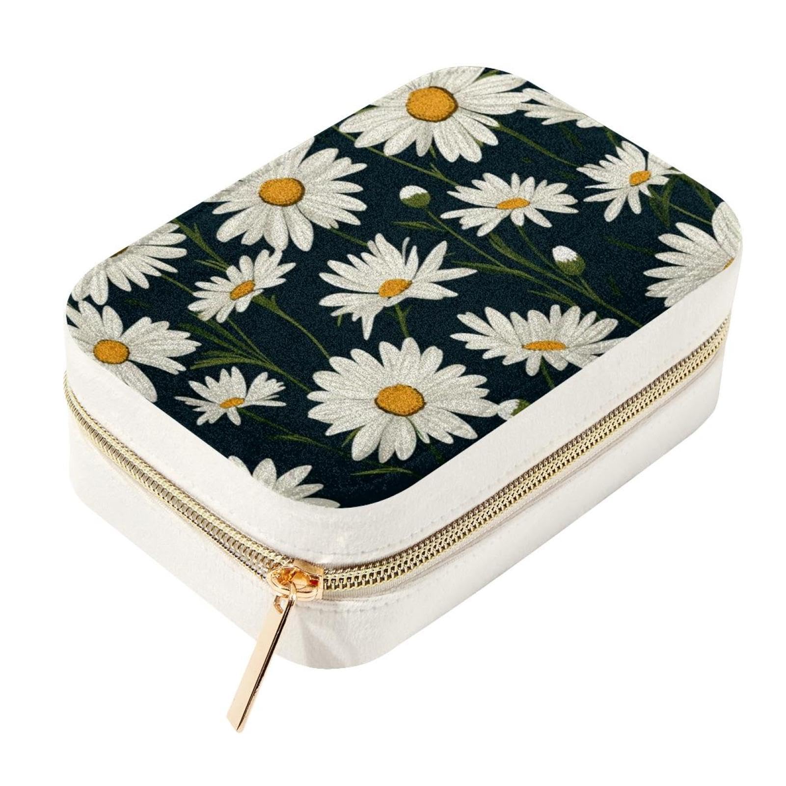 Boîte à bijoux de voyage velours Daisy pour ne plus jamais emmêler vos colliers