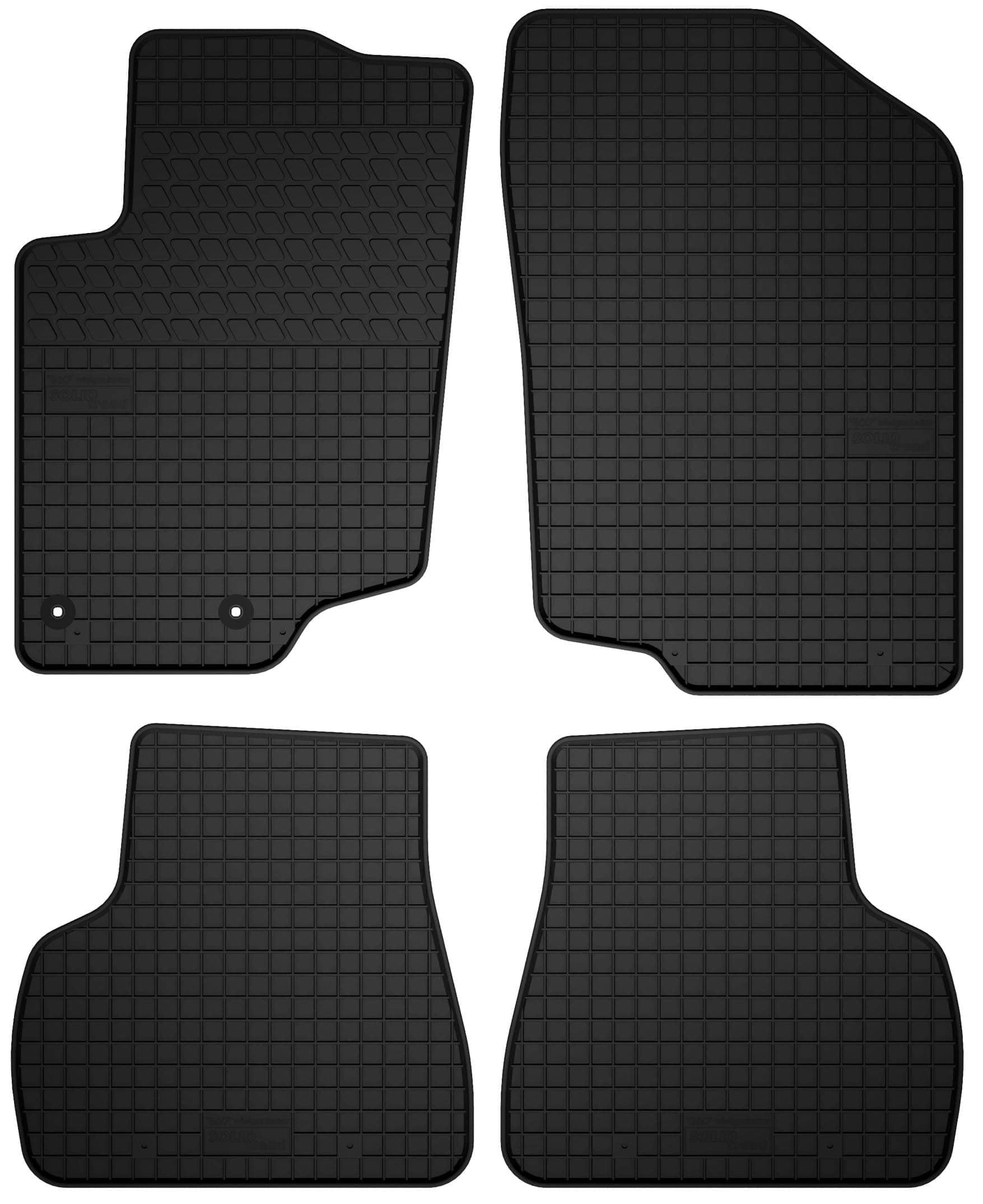 Tappetini in gomma su misura, compatibili con Peugeot 207 (2006-2012) SW, station wagon, hatchback neri su misura adattamento ottimale