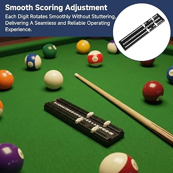 Black Snooker Scoreboard, Plastic Game Scoreboard, Manual Flip Scoreboards for Various Ball Competitions, 25.5 * 5.9CM