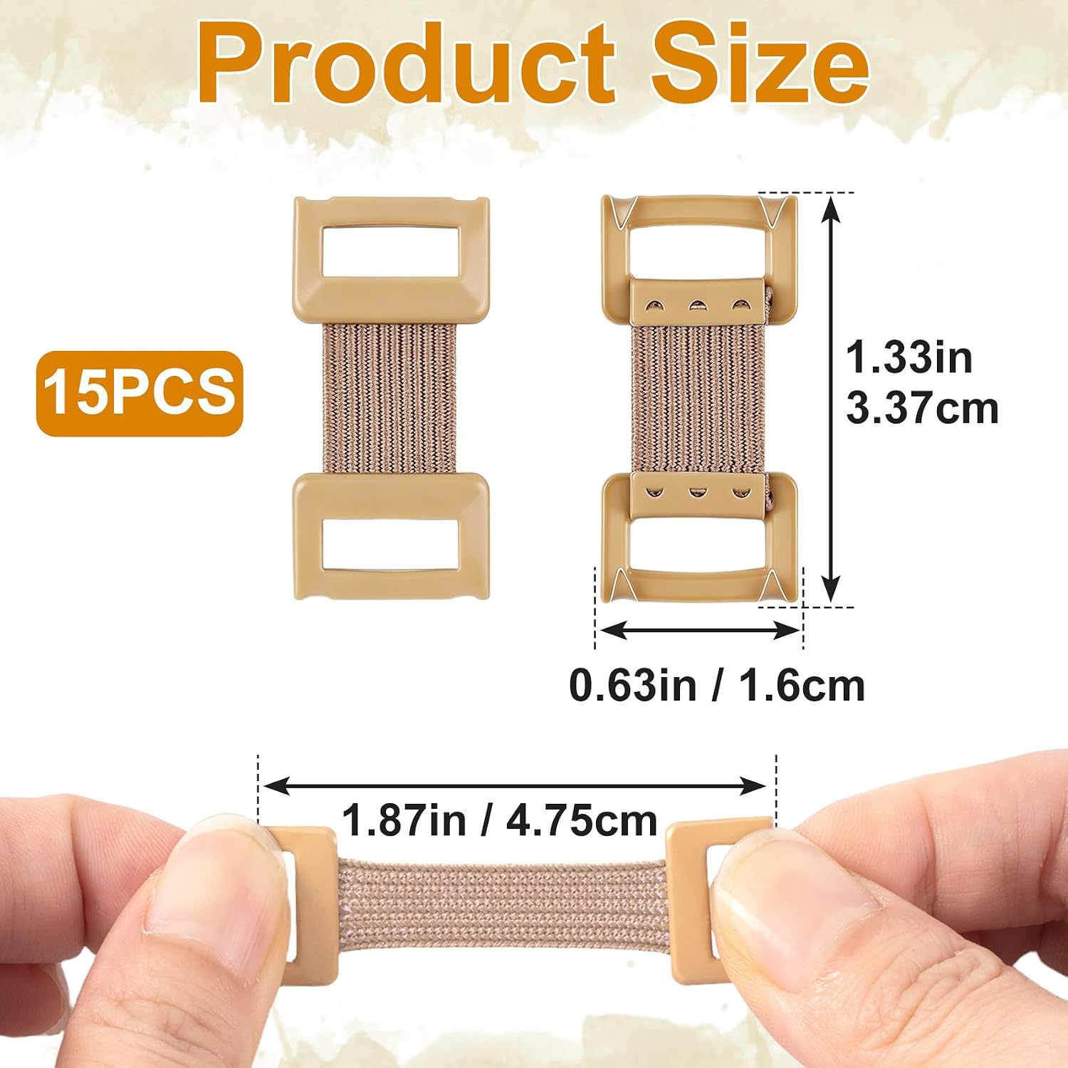 15pcs Bandage Clips, Bandage Wrap Clips Stretch Metal Clip, Universal Replaceable Wrap Clip Elastic Fastener for Pet Wraps Compression Bandages Supplies - Coffee