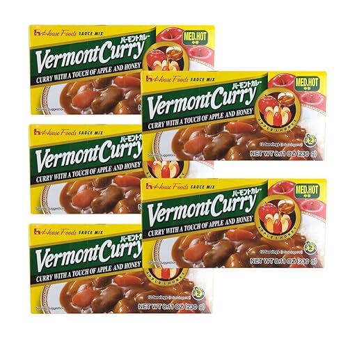 5 paquetes House Foods Vermont Curry medio caliente 811 onzas 811oz 5 paquetes House Foods Vermont Curry medio caliente 811 onzas 811oz