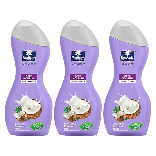 Parachute Advansed Body Lotion Deep Nourish, With Pure Coconut Milk, 250 ml (Pack of 3)