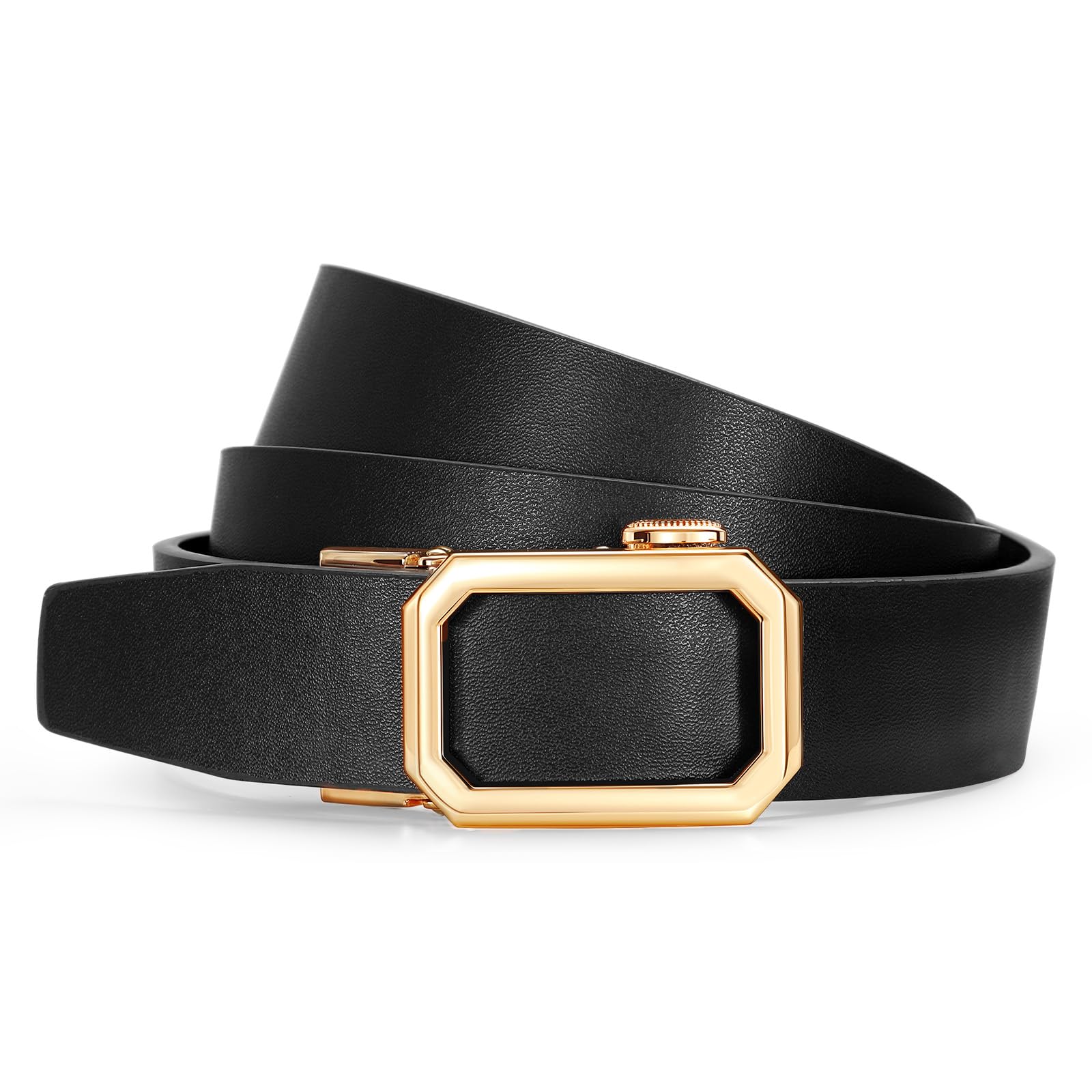 SUOSDEY Ratschengürtel für Damen, Automatik Ledergürtel ohne löcher für Jeanshosen verstellbare 31 mm Breite