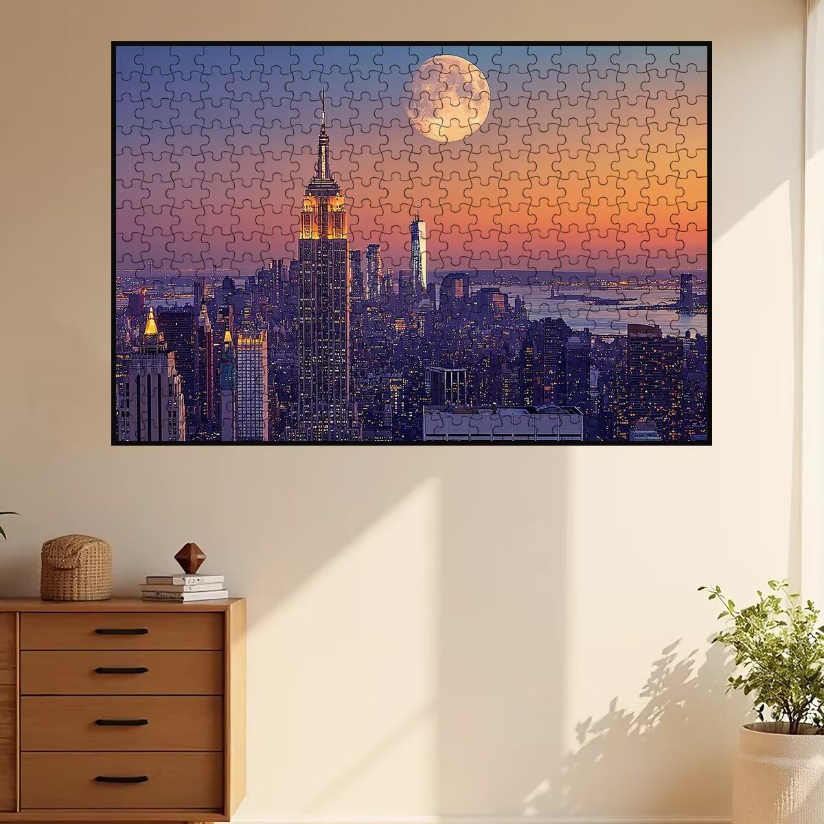 5000 sztuk puzzli dla dorosłych, Nowy Jork puzzle dla dorosłych, 5000 sztuk, księżycowa łamigłówka, wymagająca gra dla całej rodziny, klasyczne drewniane układanki, odpowiednie do wystroju wnętrz