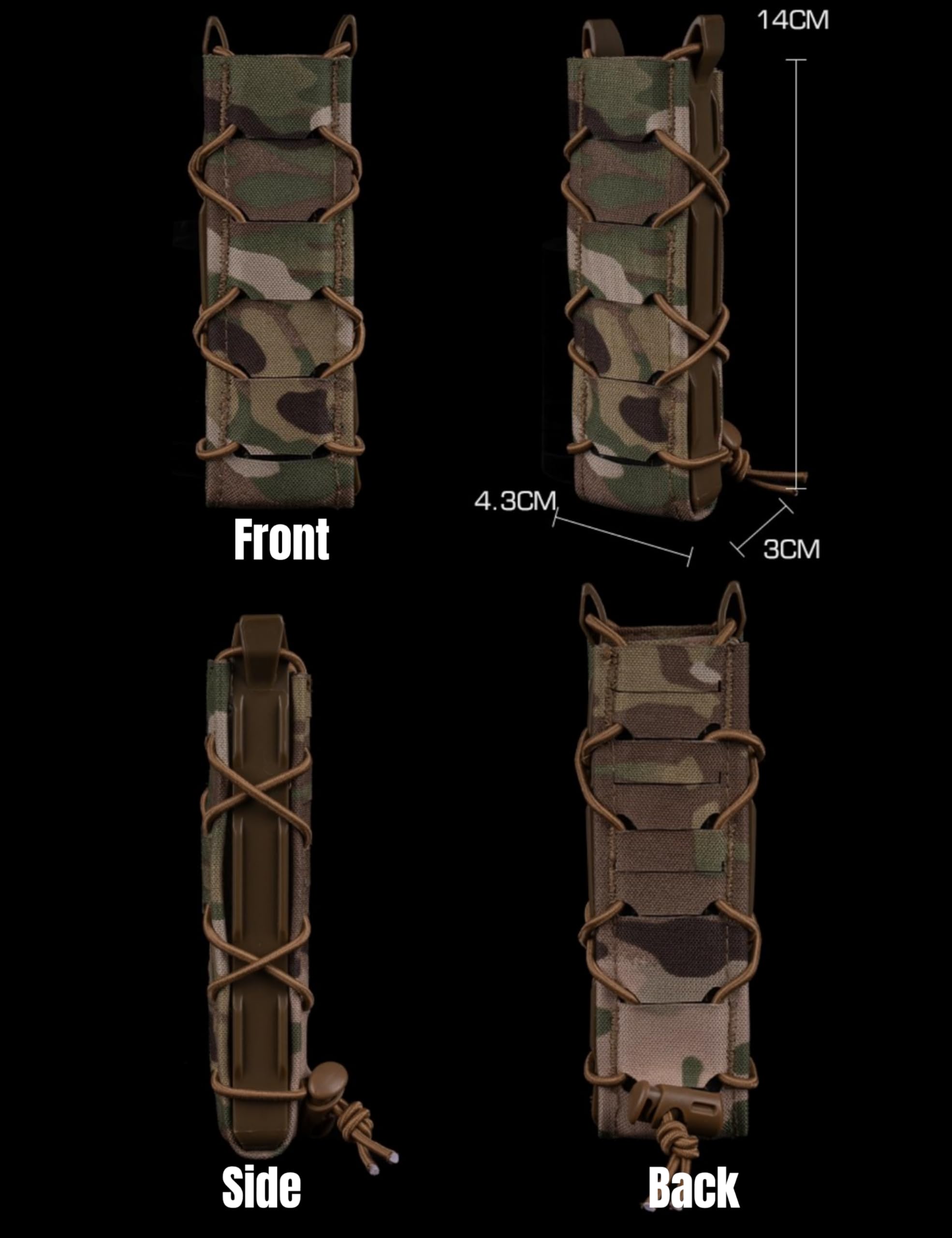 Bolsa para Cargador V2 (Larga), Compatible con MOLLE para 9 mm, MP5, MP7, Equipo táctico de Airsoft y Tiro