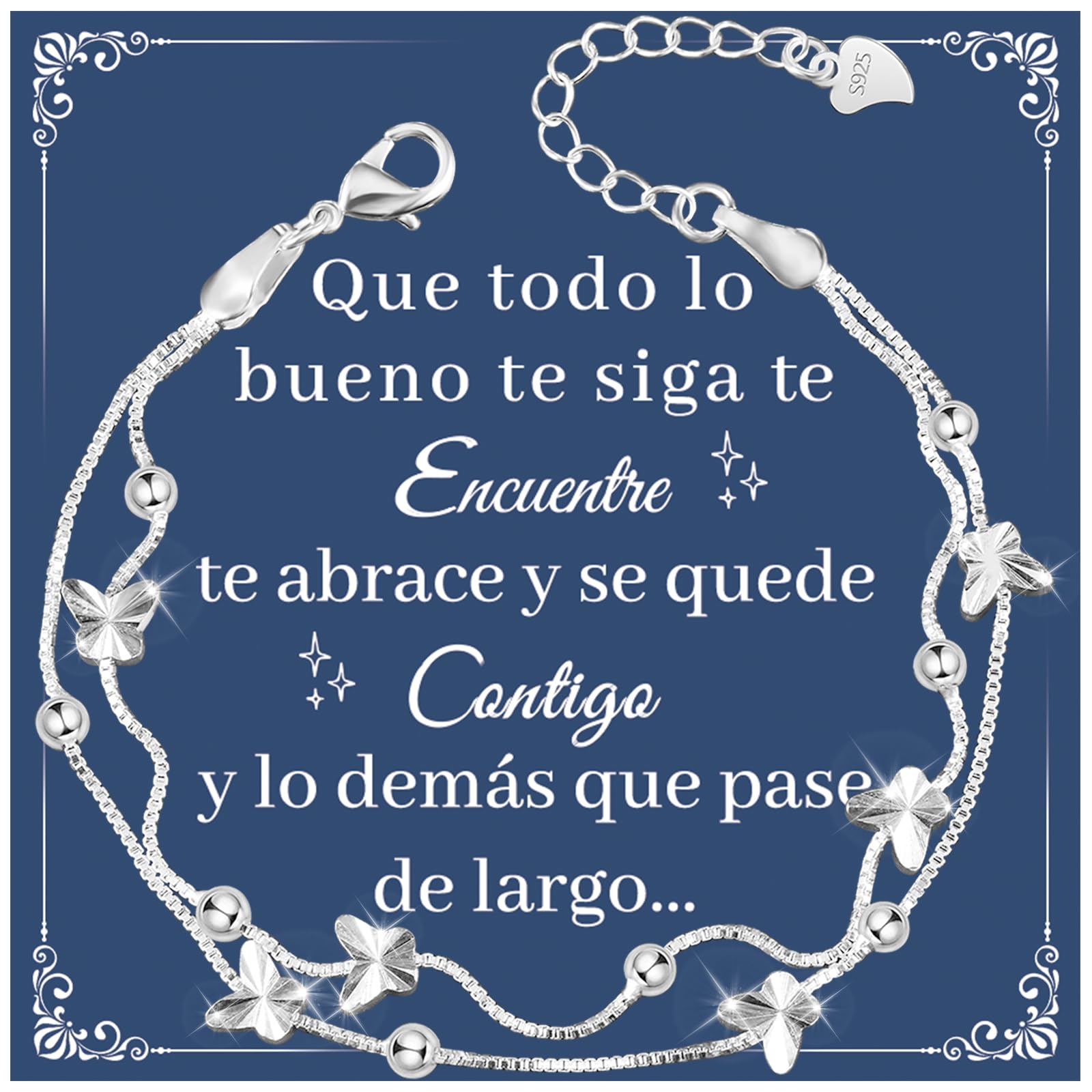 YELUWA Regalos Originales para Mujer, Regalo Dia de la Madre Pulsera Plata Mujer Regalo Cumpleaños Amiga Navidad Regalos Amiga Hermana Novia Cumpleaños Pulsera Mama Mamá e Hija Abuela Niña Sobrina Tía