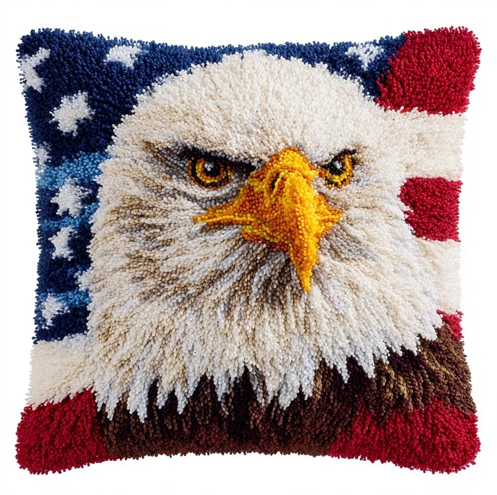 Taxpy Latch Hook Pillow Kit Eagle 17X17In