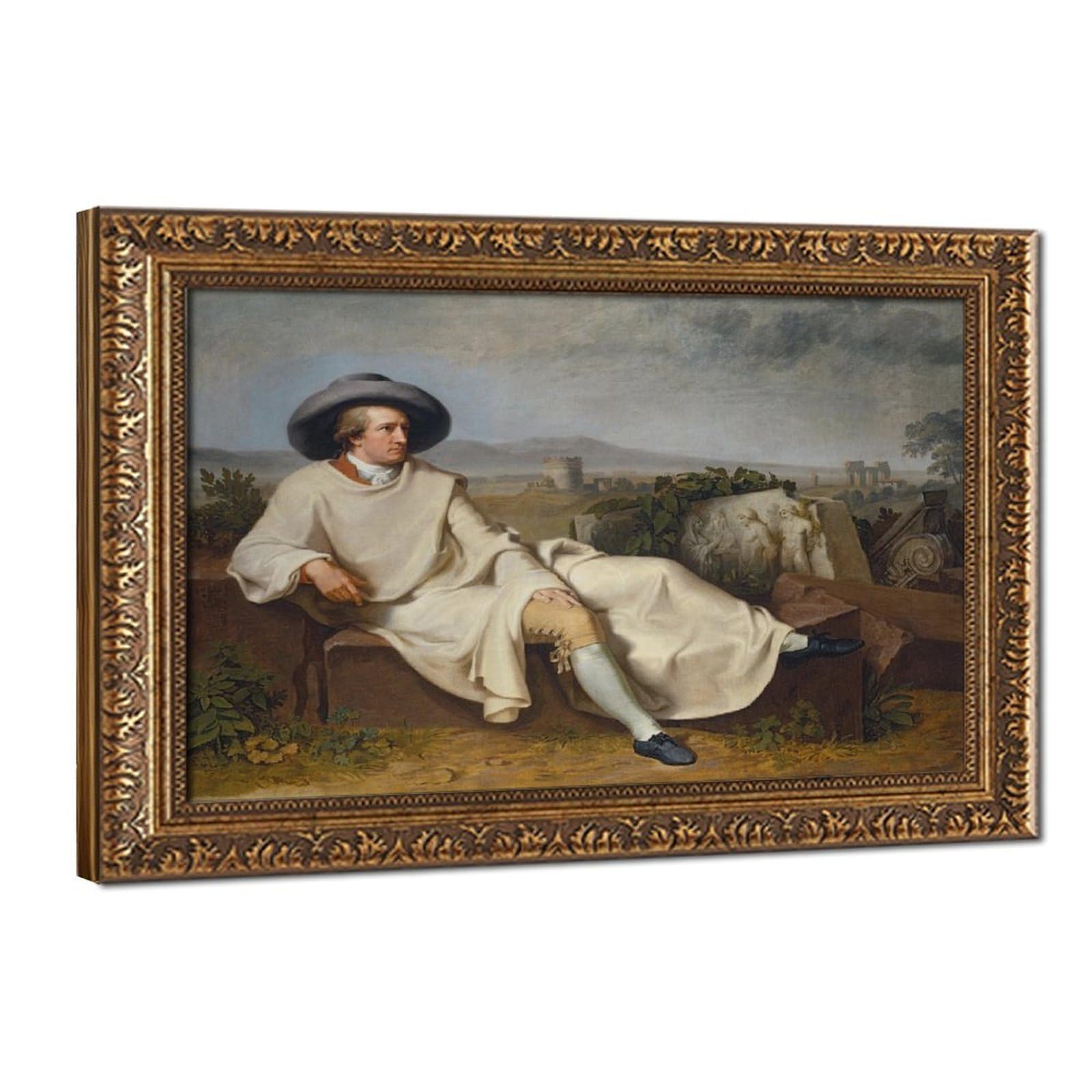 WCYB Johann Heinrich Wilhelm Tischbein - Goethe in The Roman Campagna 1787 Prints Posters Canvas Deco Paintings Wall Art For Office Living Room Hangable Fr
