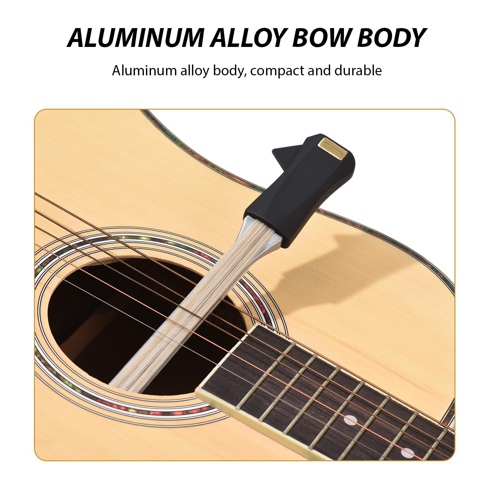 Gitarrenbogen Accessoire-Set, doppelseitiges Design mit Plectrum, Reinigungstuch und Tragetasche für akustische Gitarren