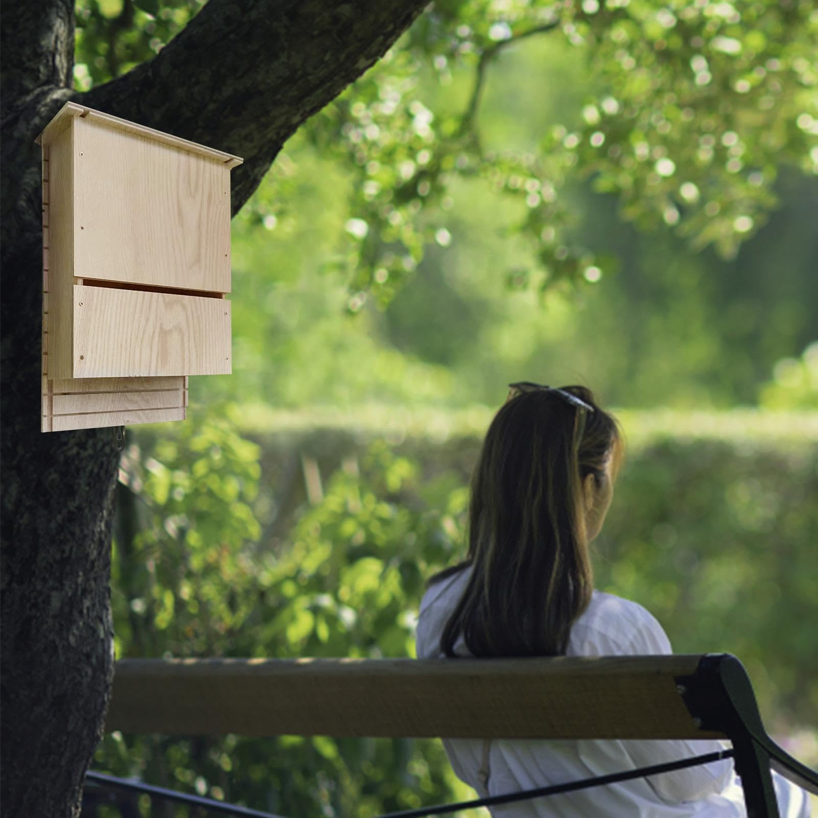 murciélagos al Aire Libre - Refugio Madera para Colonia murciélagos, murciélago Madera Reutilizable para hibernación, casa Caja murciélago decoración Madera