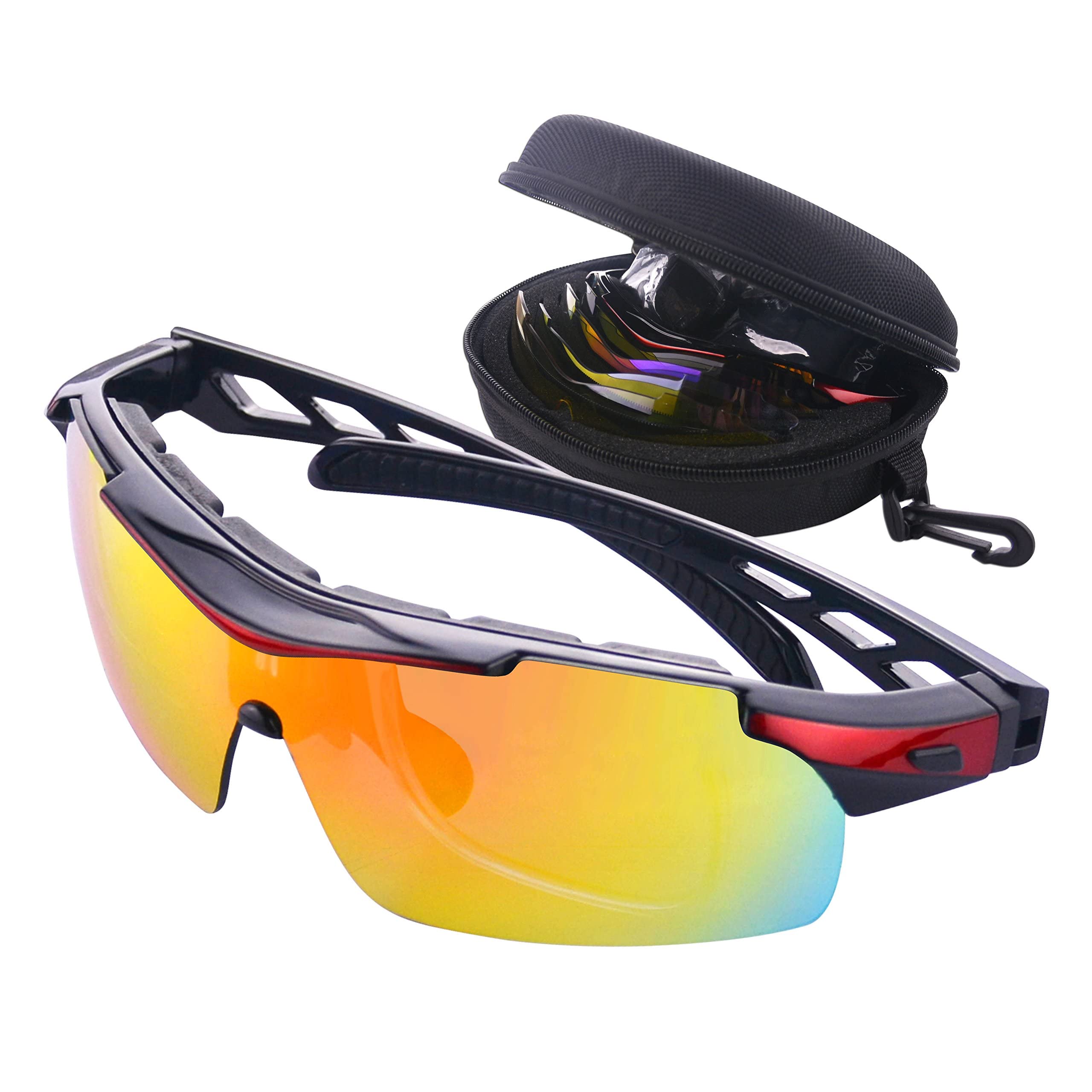 Gafas de Ciclismo Unisex Gafas de Sol de Deportivas Bici Polarizadas 5 Lentes Intercambiables para Hombre y Mujer Deporte Bicicleta Ciclismo Montaña MTB Conducir Pesca Ski Esquiar Golf Correr