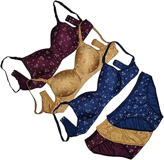 piylu Woman Lightly Padded Bra & Panty Set (Pack of 3) Lingerie Set-picture-17