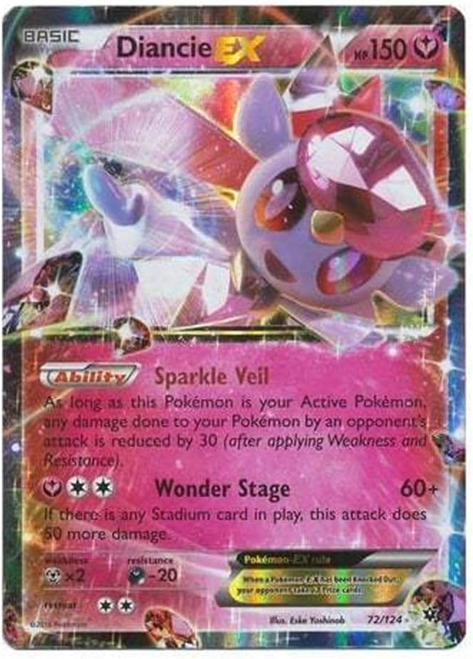 Fates Collide Pokemon XY Diancie Ex 72/124 Rare Holo card