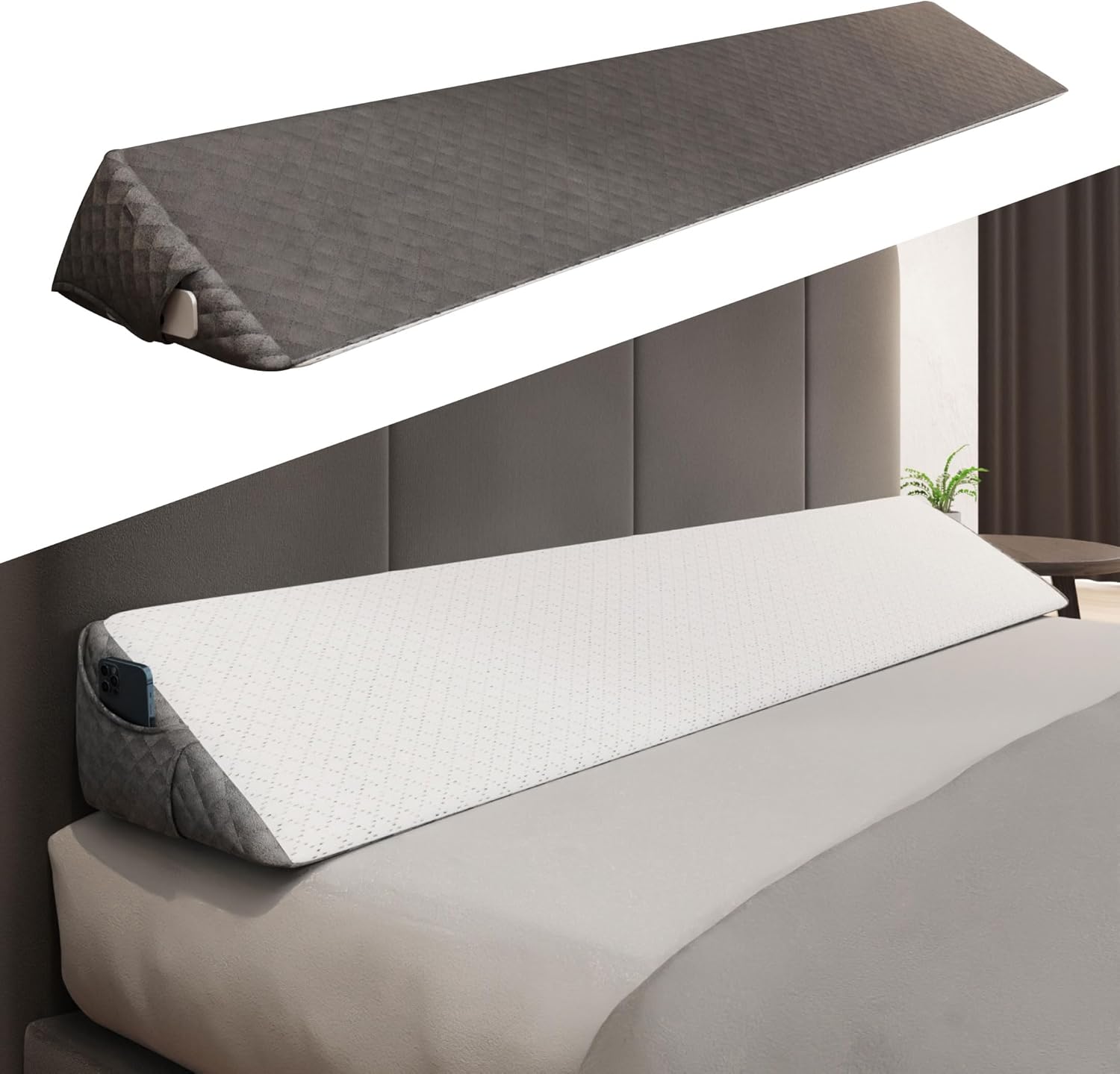 Kolbs Bed Wedge Pillow Headboard Pillow Flippable 2 Colors/Sided