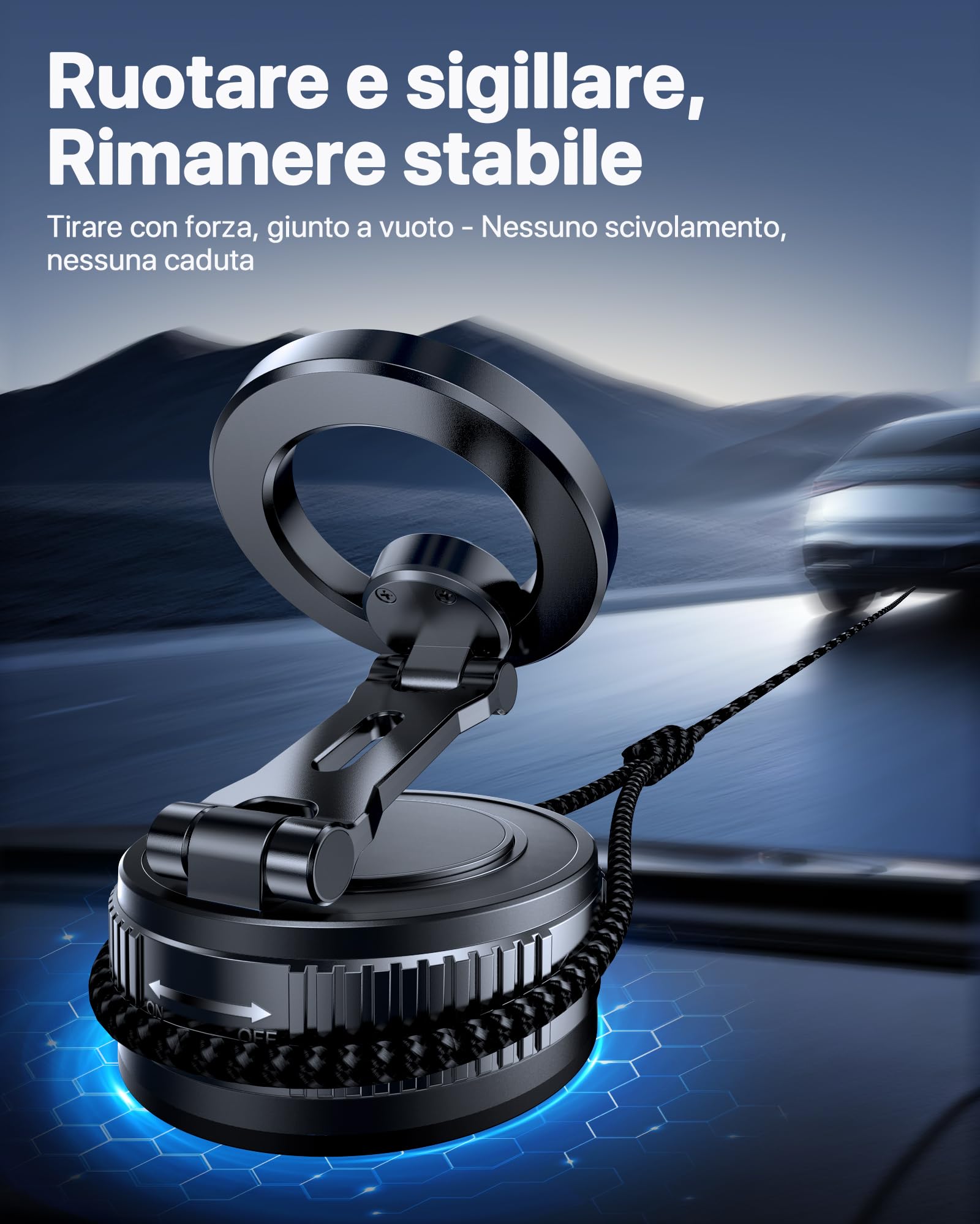 Miracase Porta Cellulare Auto per Magsafe [Ventosa Ultra Potente] 2026 Supporto Telefono Auto Magnete con Rotazione a 360° per iPhone 17 16 15 14 13 12 Pro Max e Altri Smartphone