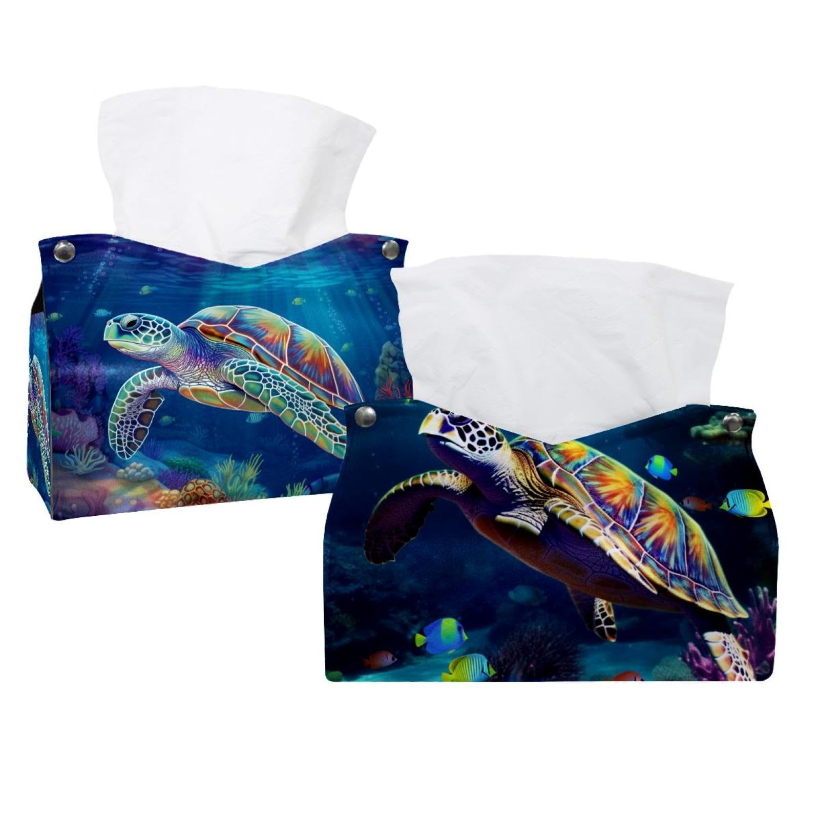 Boîte à mouchoirs tortue de mer x2 : distributeur déco salon et chambre