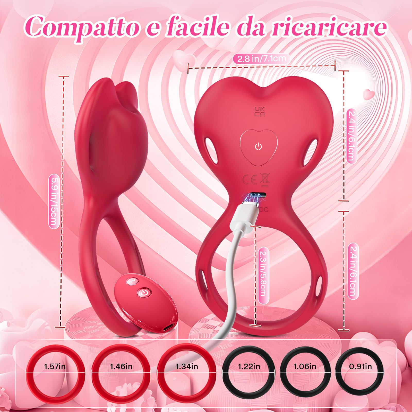 Vibratoreper Donna Professionale Wireless XL con APP Sex Toys, AI-Sync Telecomando 10 Modalità Vibrazione Ovetto Vibrante Sexytoysys Coppia Sex Toy, Vibratore per Donna Punto g Squirting, 6 Anelli